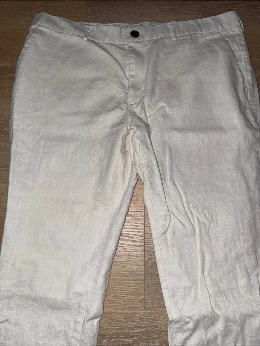 Lanzzino White Linen Pants Size 40